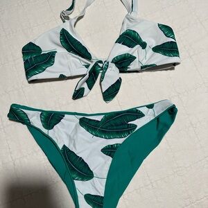 Leaf Print Bikini Set